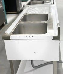 63'' Stainless Steel Two Compartment & Left Drainboard Sink ZZ-SXZ-1660-DQ