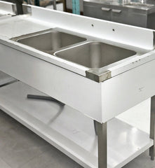 63'' Stainless Steel Two Compartment & Left Drainboard Sink ZZ-SXZ-1660-DQ