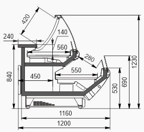 99" Alaska-Line Deli Showcase with Additional Section Remote Compressor HIT-143-1