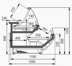 99" Alaska-Line Deli Showcase with Additional Section Remote Compressor HIT-143-1