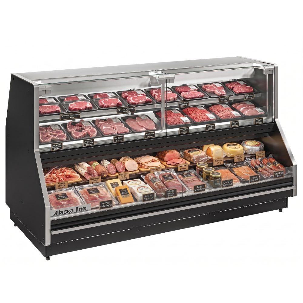 Alaska Line 102'' Remote Gravity Coil Meat Case Grab and Go Cooler HIT-1578