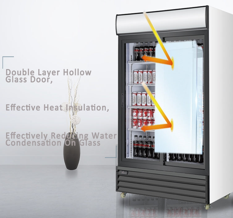 40" Alaska-Line Double Sliding Glass Door Cooler 28 Cu.Ft., HIT-803