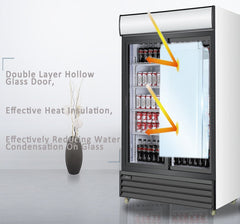40" Alaska-Line Double Sliding Glass Door Cooler 28 Cu.Ft., HIT-803