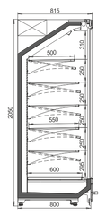 74'' Alaska-Line Multideck Glass Door Display Cooler HIT-149-3