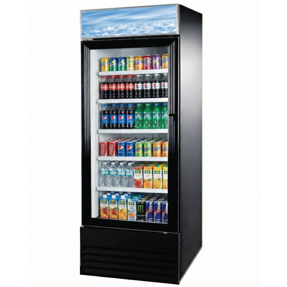 28'' Omcan Single Door Black Glass Refrigerator 23 Cu.Ft., 50037